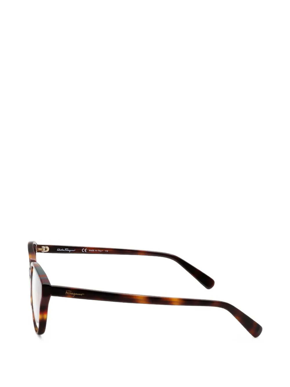 Ferragamo Eyewear Bril met rond montuur Bruin