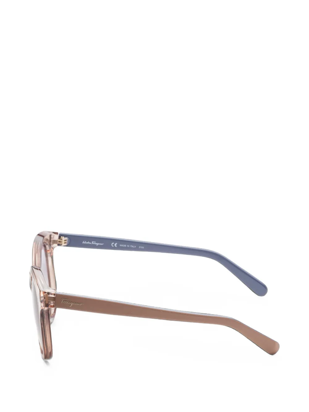 Ferragamo Eyewear Zonnebril met rond montuur Beige