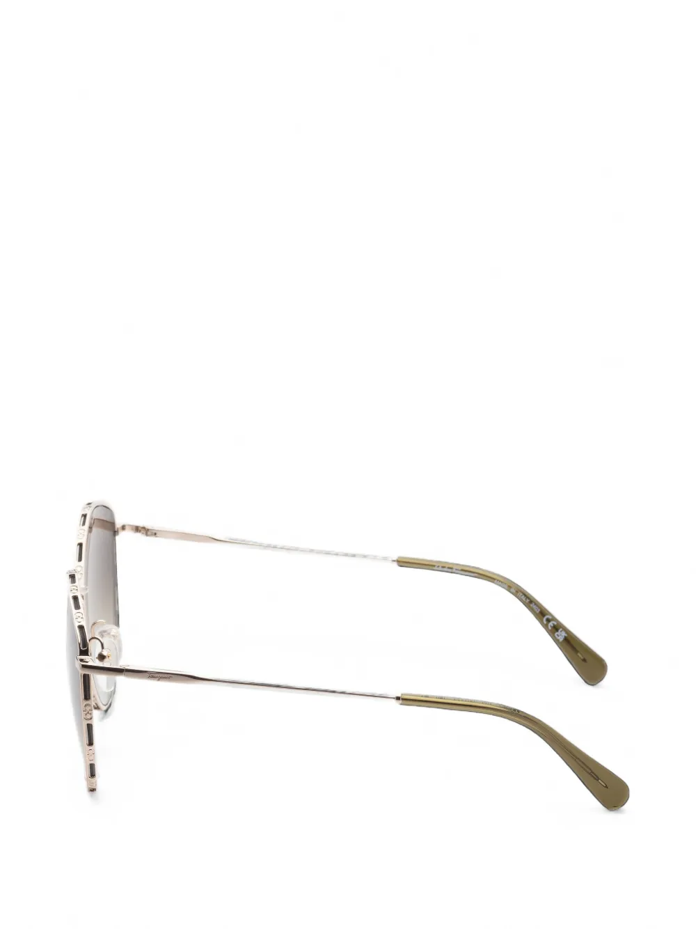 Ferragamo Eyewear Zonnebril met geometrisch montuur Goud