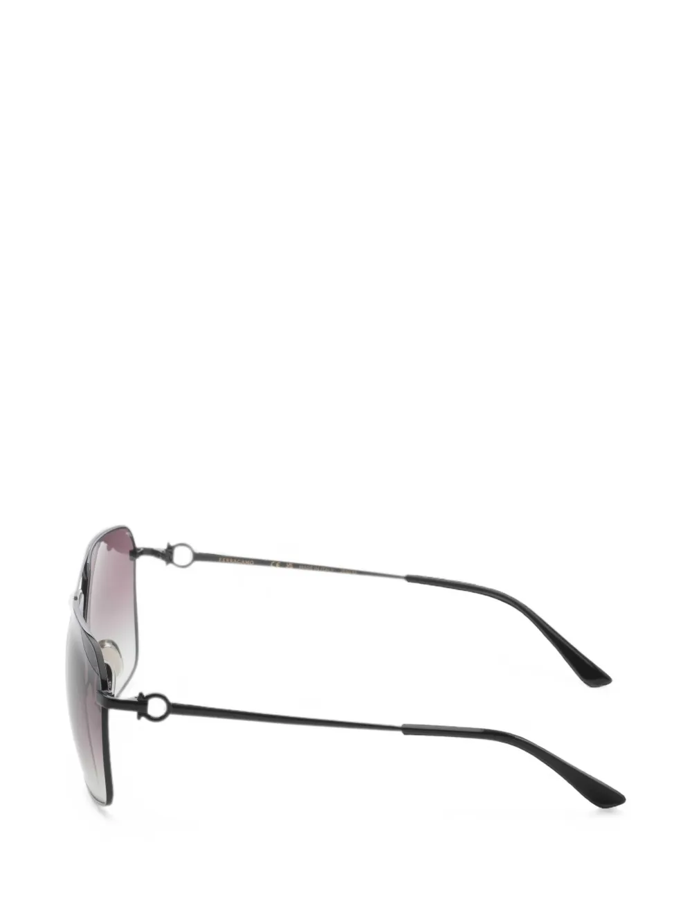 Ferragamo Eyewear Gancini zonnebril met geometrisch montuur Zwart