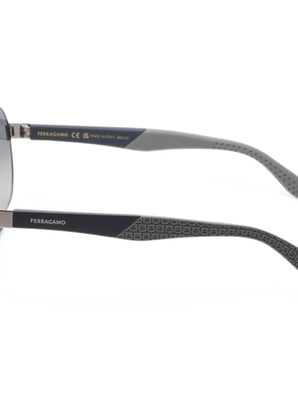 Ferragamo Eyewear Zonnebril met piloten montuur Grijs
