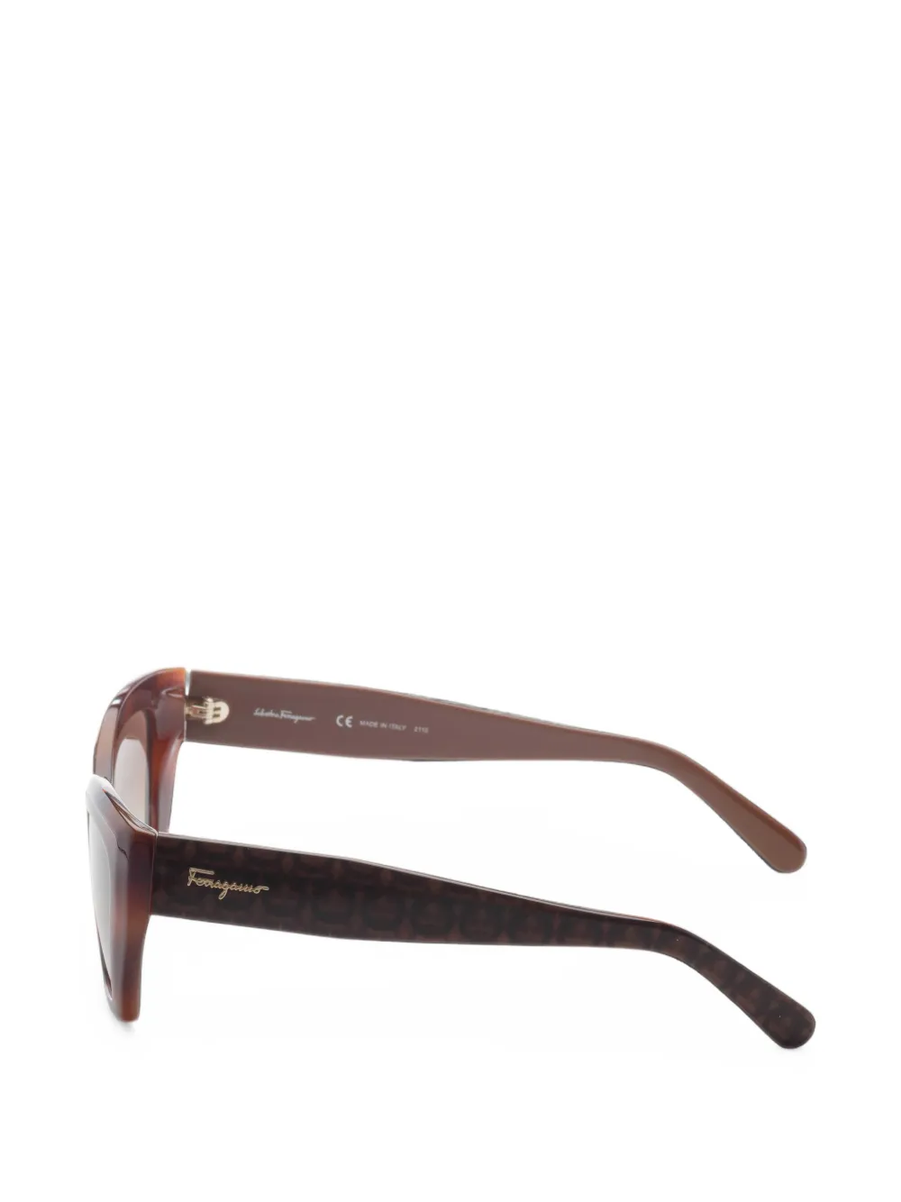 Ferragamo Eyewear Zonnebril met cat-eye montuur en Gancini-print Bruin