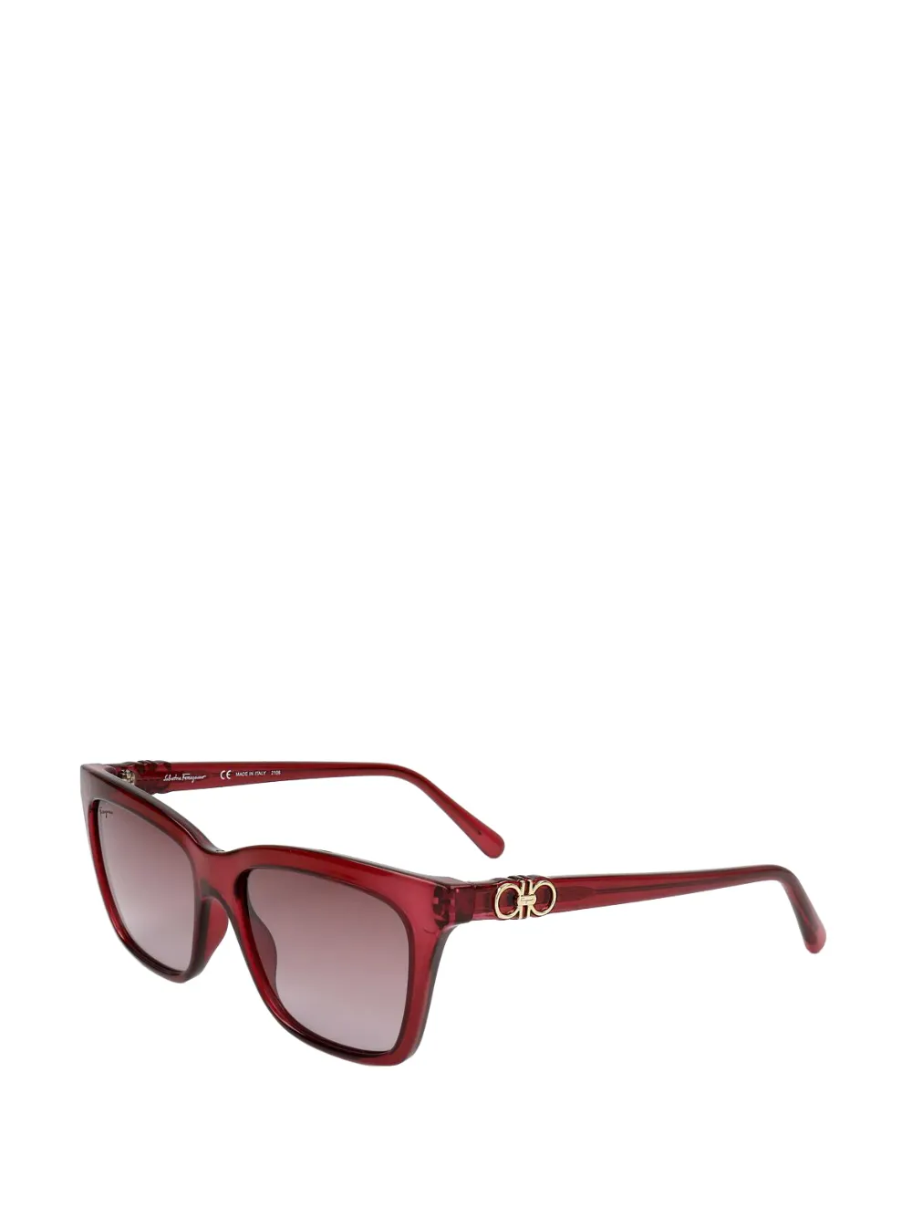 Ferragamo Eyewear Gancini rectangle-frame sunglasses - Rouge Ferragamo Eyewear Gancini rectangle-frame sunglasses - Rouge
