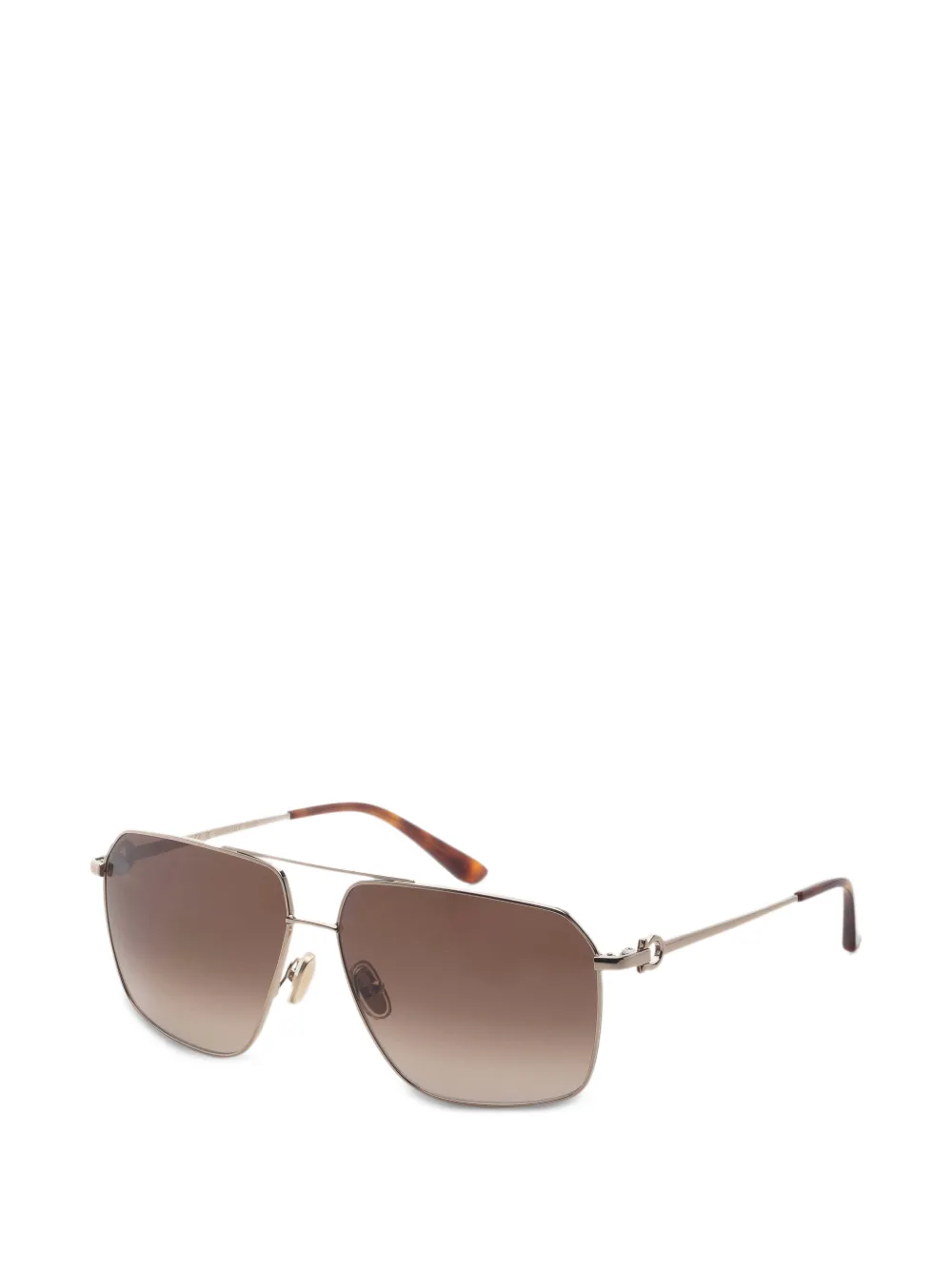 Ferragamo Eyewear Geometrische Sonnenbrille mit Gancini-Detail - Gold