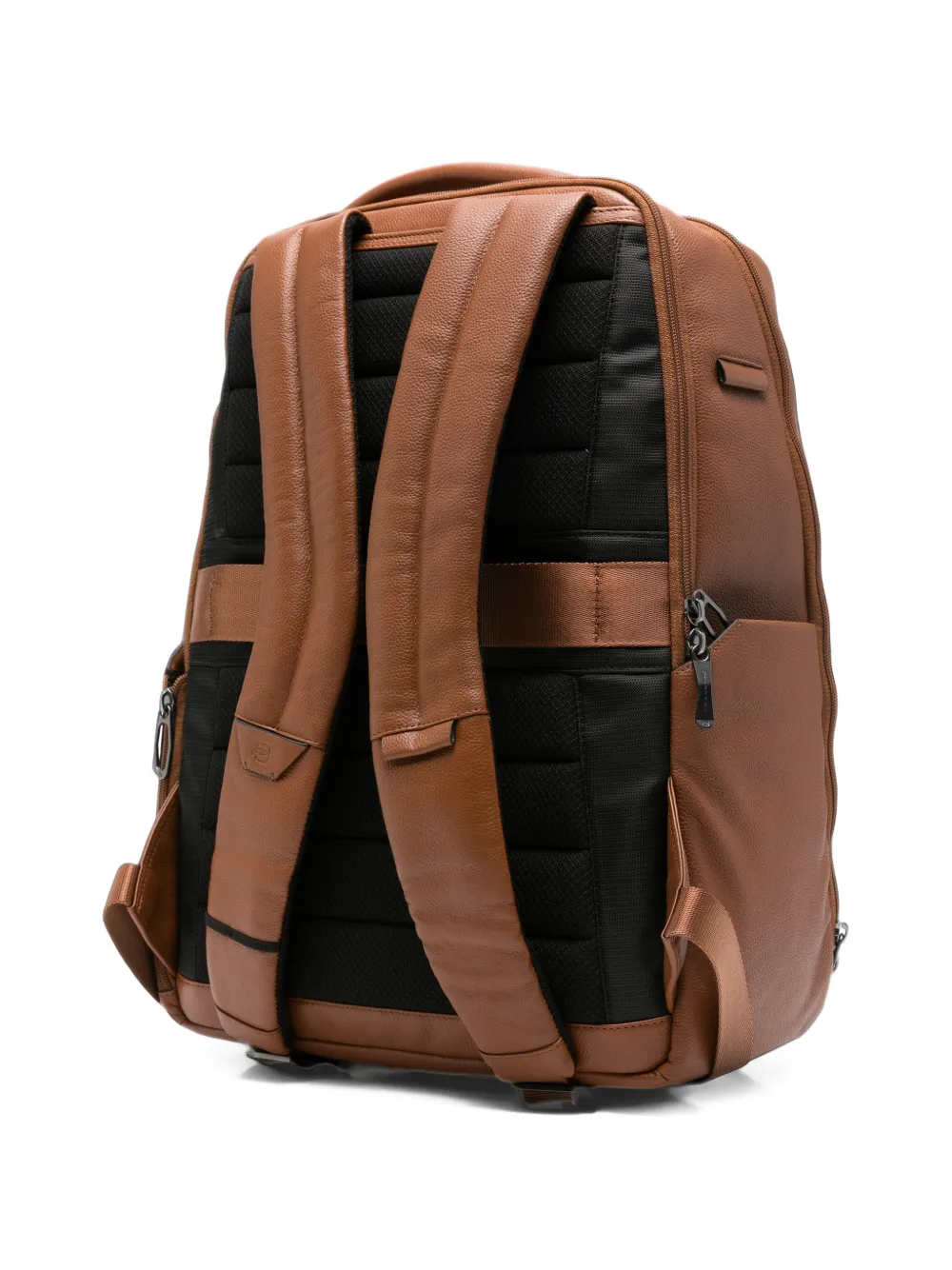 PIQUADRO logo-plaque pebbled backpack Bruin