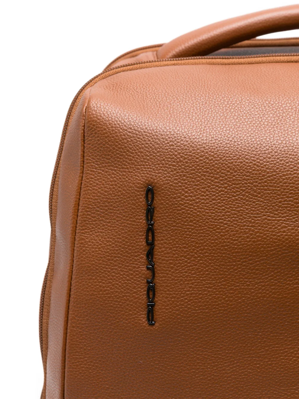 PIQUADRO logo-plaque pebbled backpack Bruin