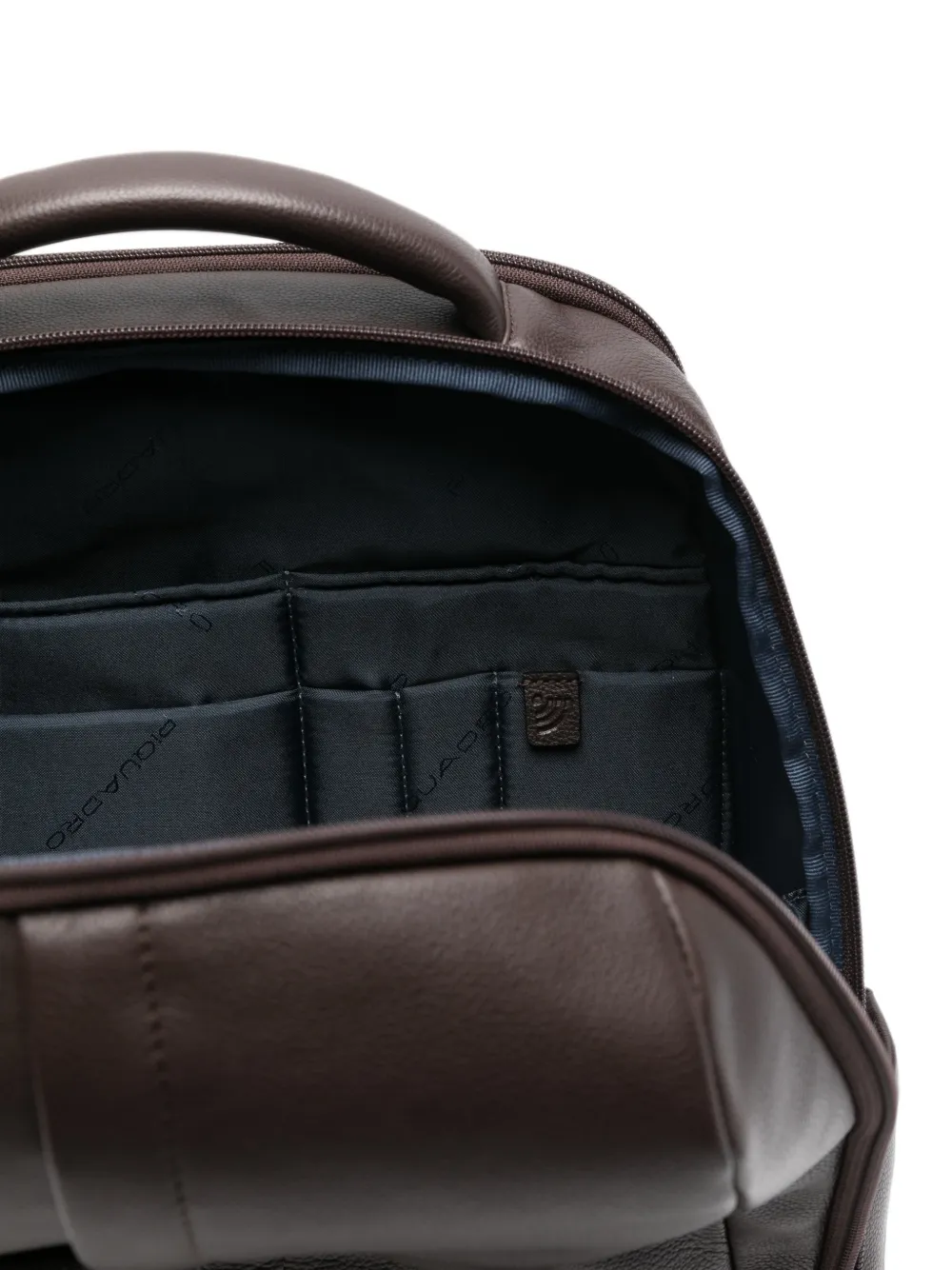 PIQUADRO Russel grained-leather backpack Bruin