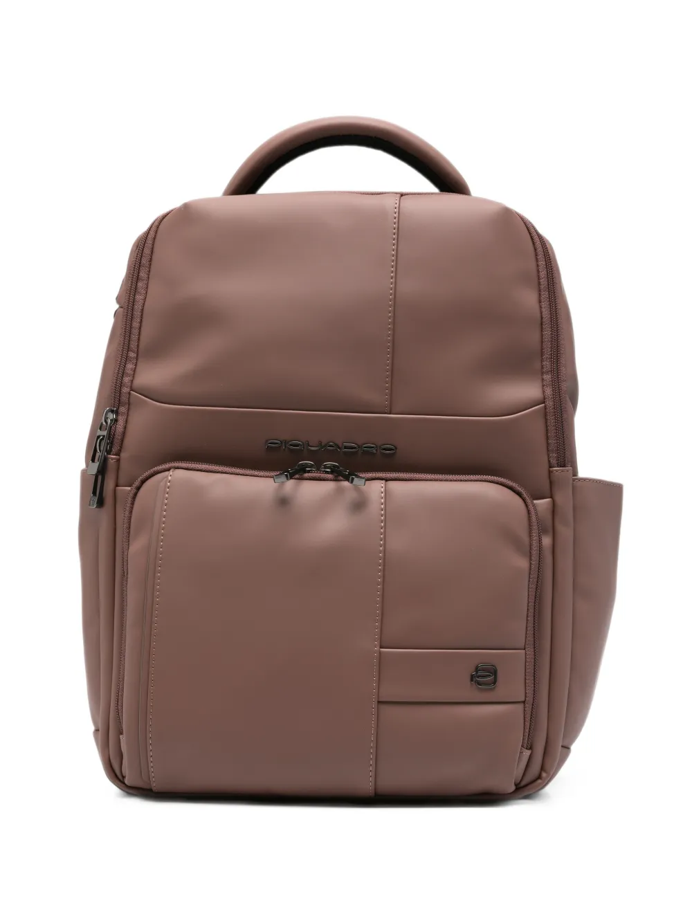 PIQUADRO Zaino Wollem Rubber con zip e logo - Marrone