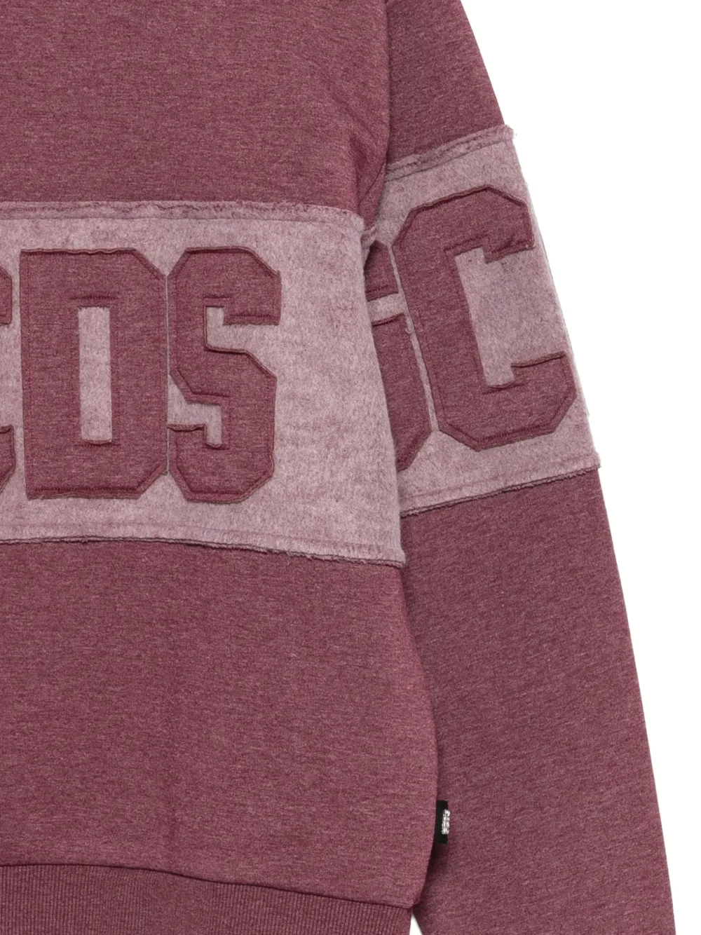 GCDS logo-appliqué raw-edge sweater Paars