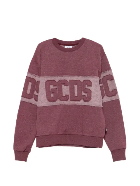 GCDS logo-appliqué raw-edge sweater