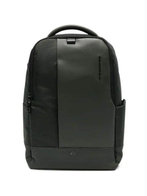 PIQUADRO panelled logo-plaque backpack