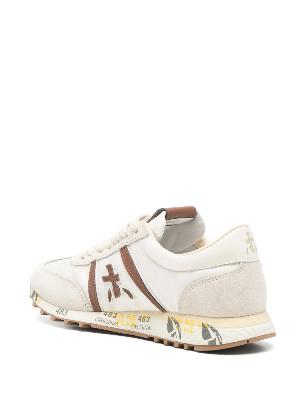 Premiata Lucy logo-patch sneakers Beige