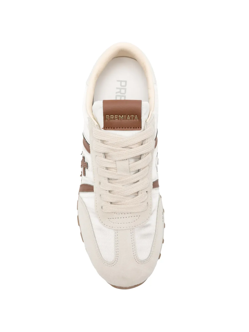 Premiata Lucy logo-patch sneakers Beige