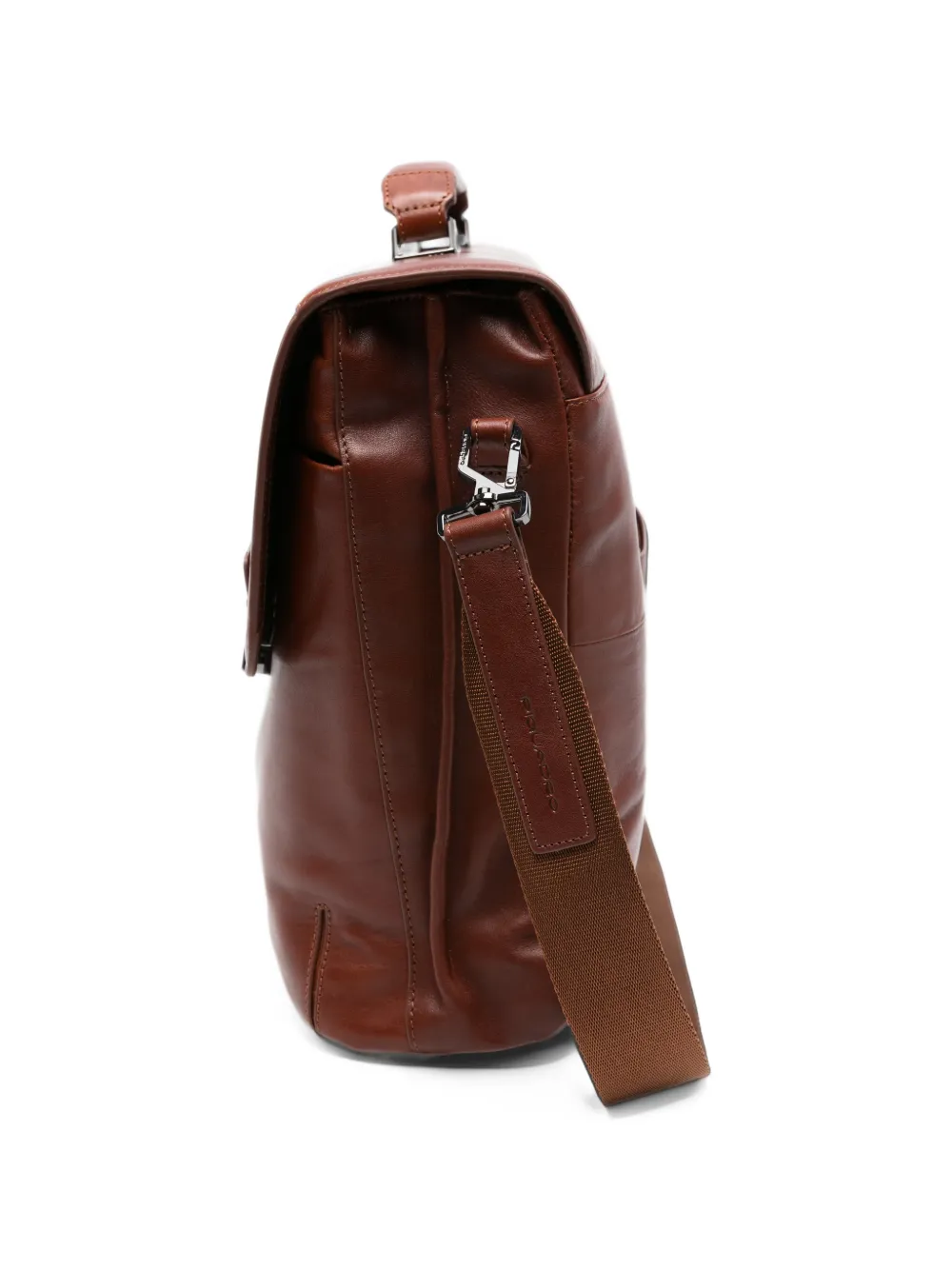 PIQUADRO Victor logo-plaque leather briefcase Bruin