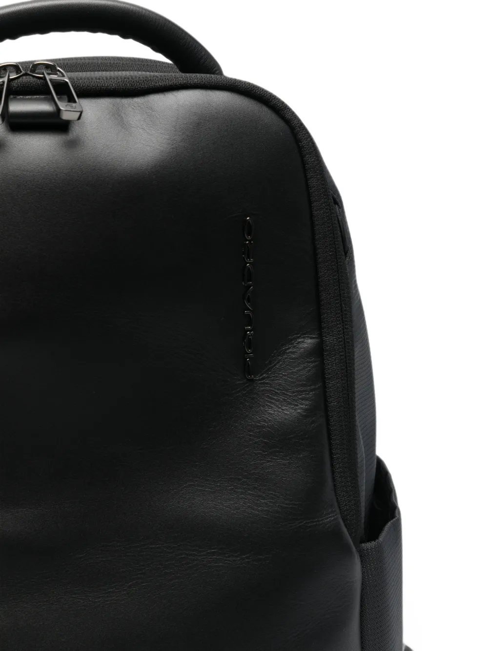 PIQUADRO leather-panelled backpack Zwart
