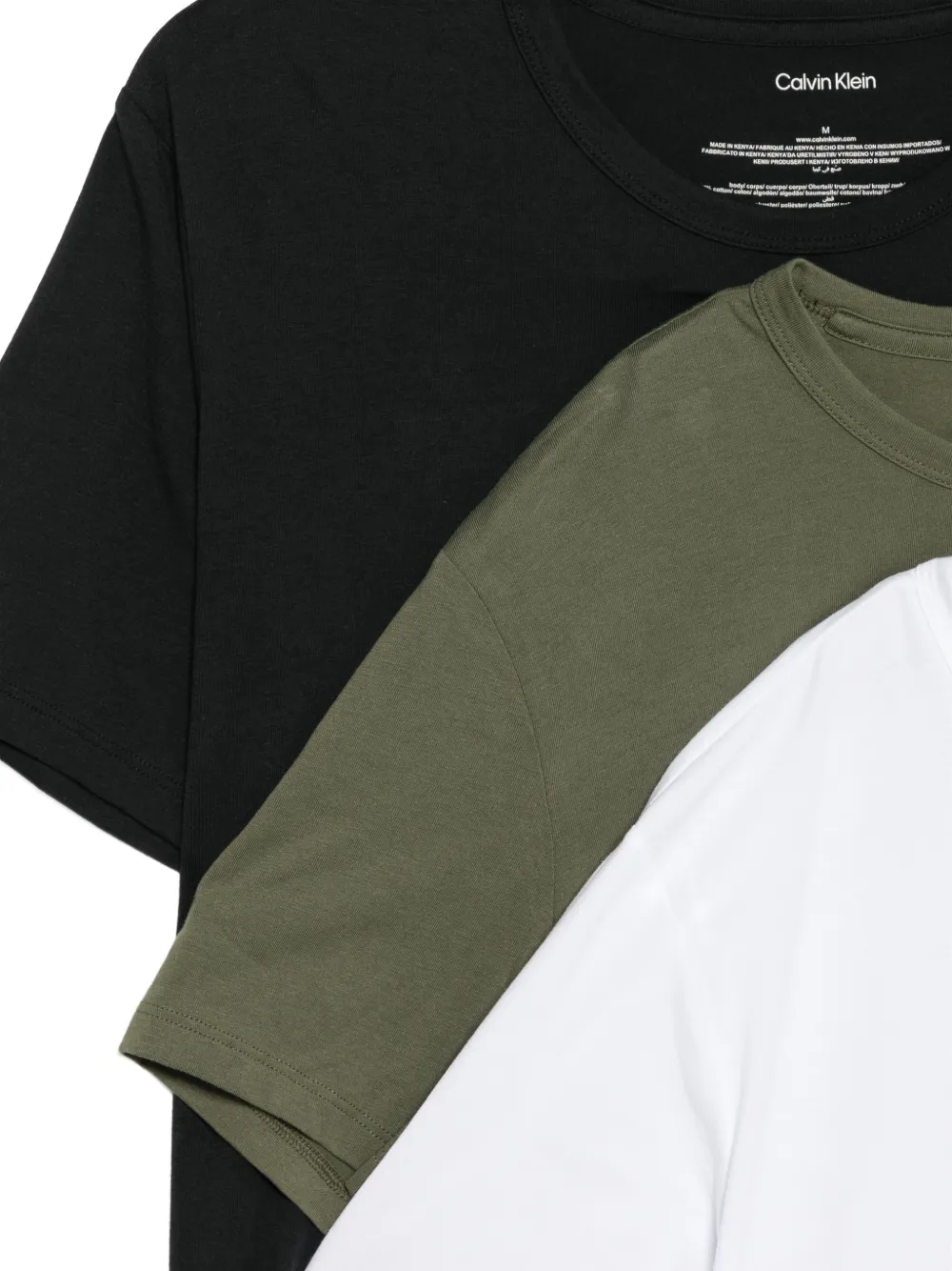 Calvin Klein Drie T-shirts met logoprint Zwart