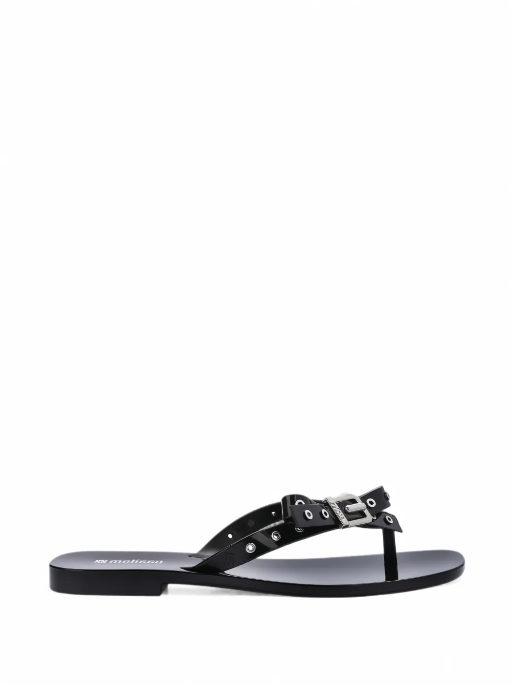 Melissa Harmonic Squared bow-detail flip-flops Zwart