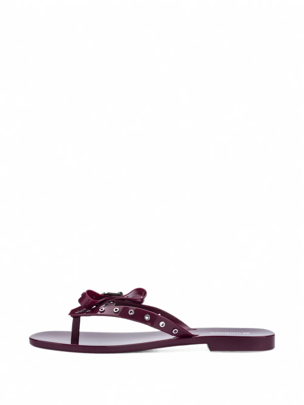 Melissa Harmonic Squared eyelet-embellished flip-flops Paars