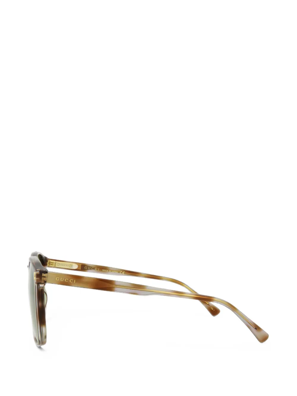 Gucci Eyewear Zonnebril met vierkant montuur en schildpadschild design Bruin