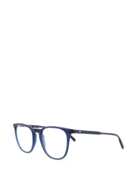 Montblanc round-frame logo-plaque glasses