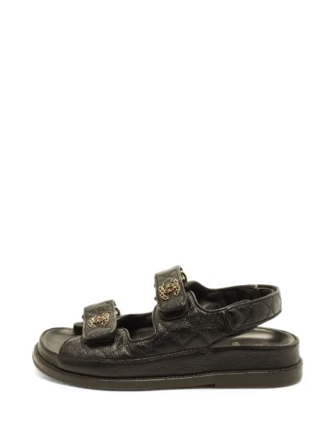 CHANEL Pre-Owned CC Dad quilted touch-strap sandals