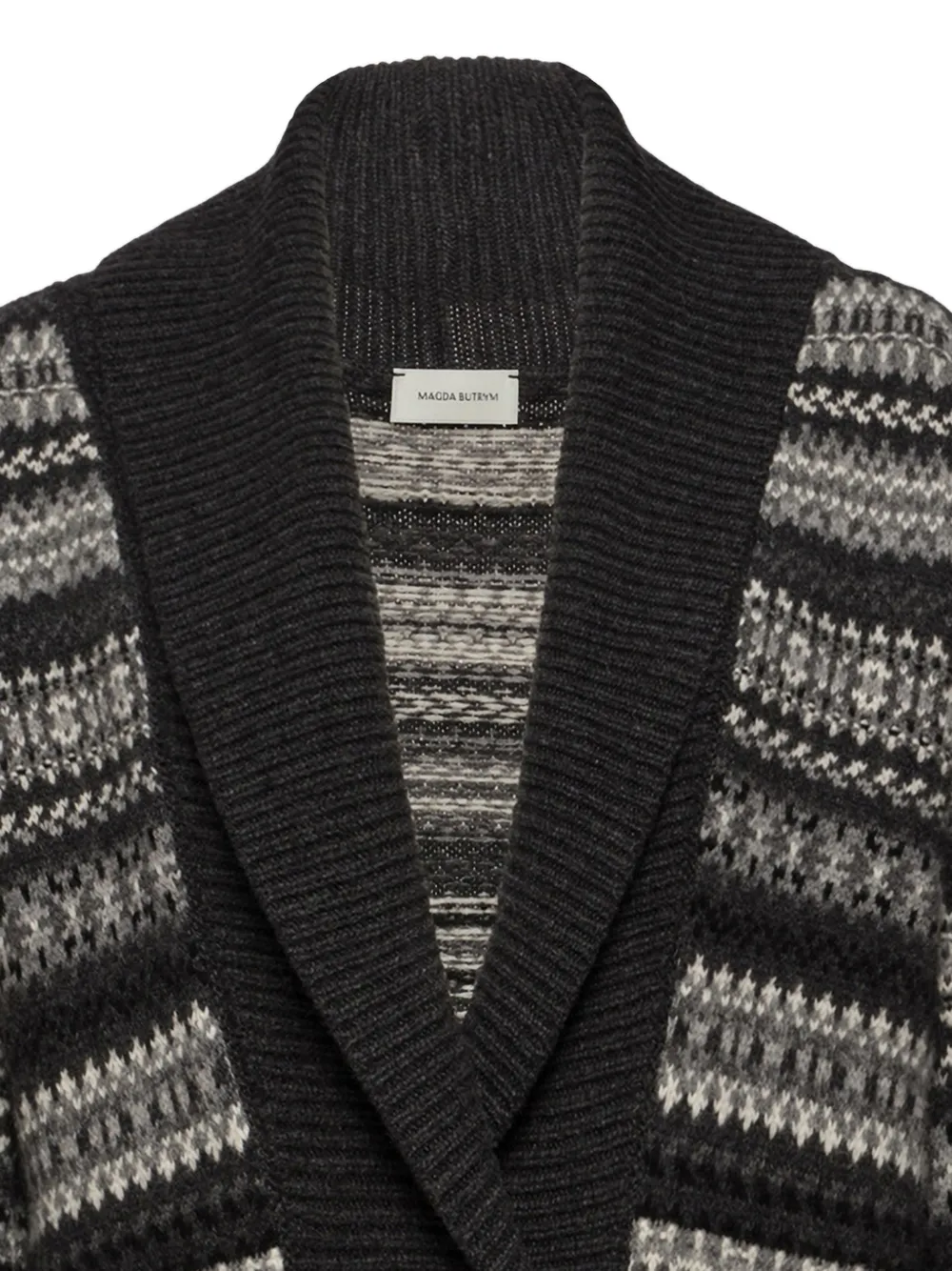Magda Butrym Patterned Long-sleeve Cardigan in Grey, view 2