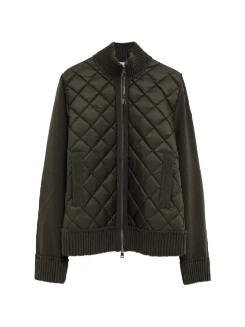 Moncler quilted-panel knitted jacket