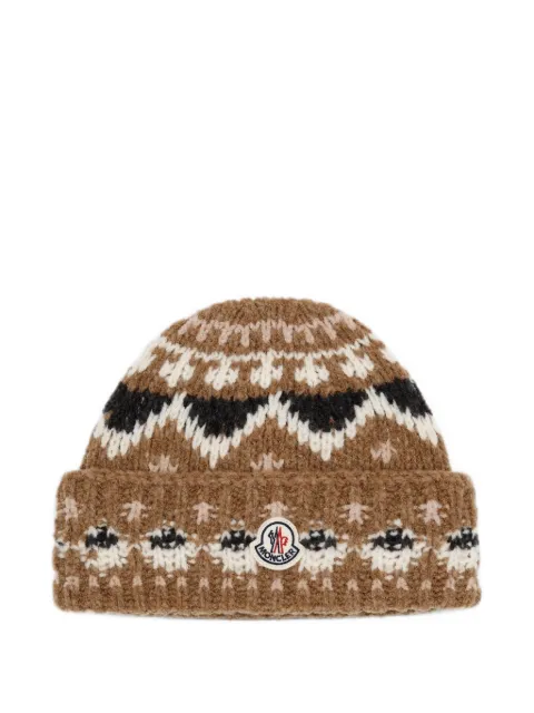 Moncler fair isle-knit beanie hat