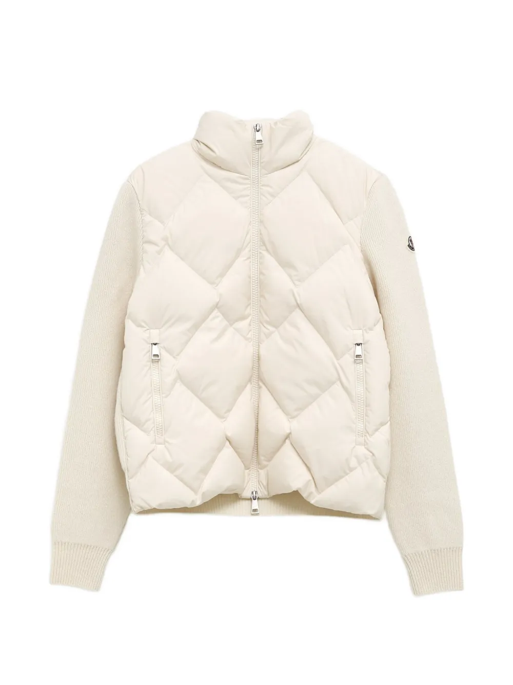 Moncler quilted-down panelled jacket