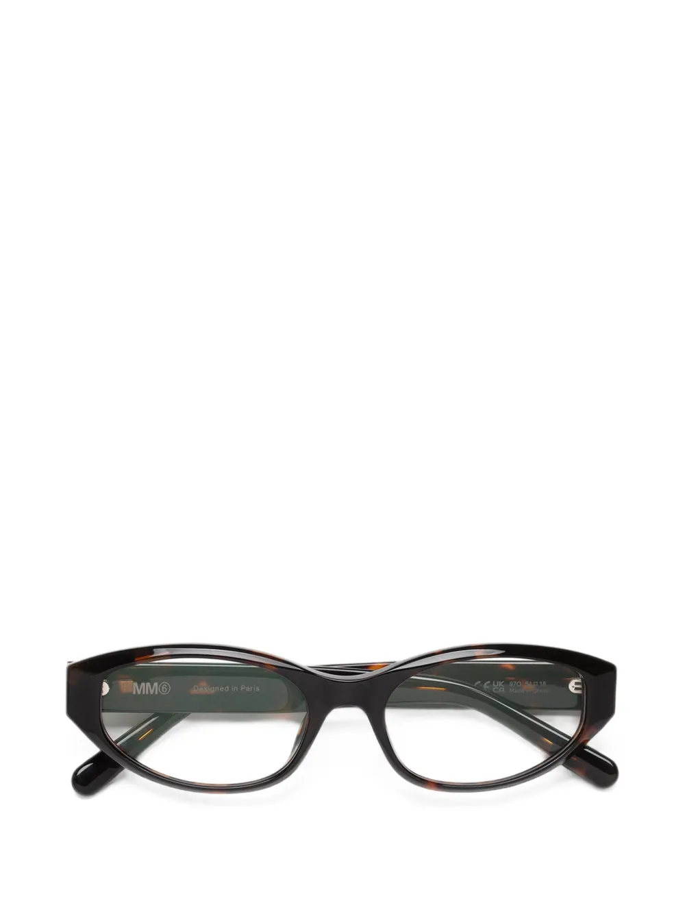 MM6 Maison Margiela tortoiseshell-effect oval-frame glasses - Marrone