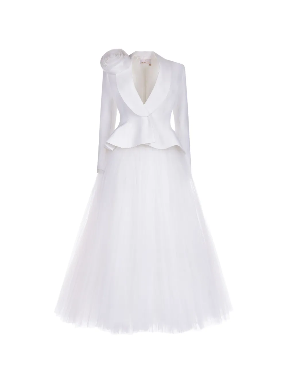 ARAFTU floral-applique peplum dress