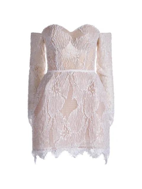 ARAFTU sequin-embellished lace-overlay mini dress