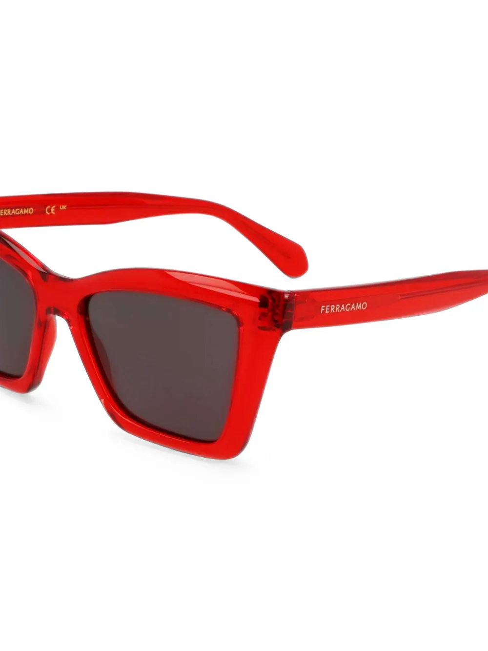 Ferragamo Eyewear Zonnebril met geometrisch montuur Rood