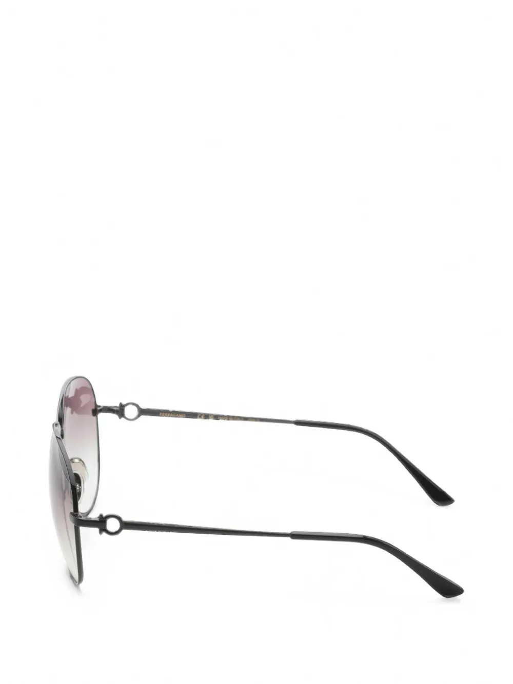 Ferragamo Eyewear Gancini zonnebril met piloten montuur Zwart