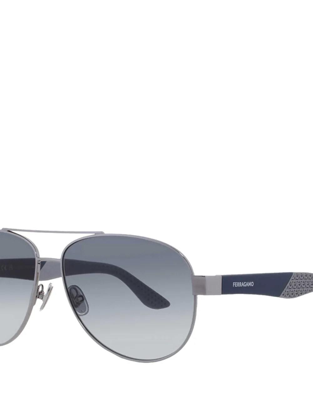 Ferragamo Eyewear Zonnebril met piloten montuur en matte afwerking Grijs