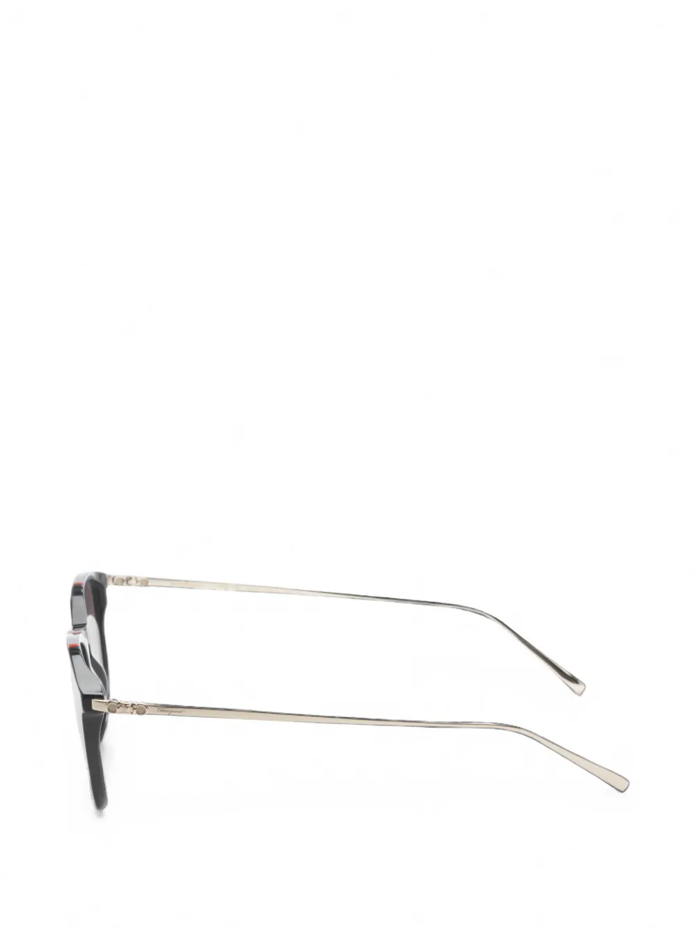 Ferragamo Eyewear Gancini zonnebril met rechthoekig montuur Zwart