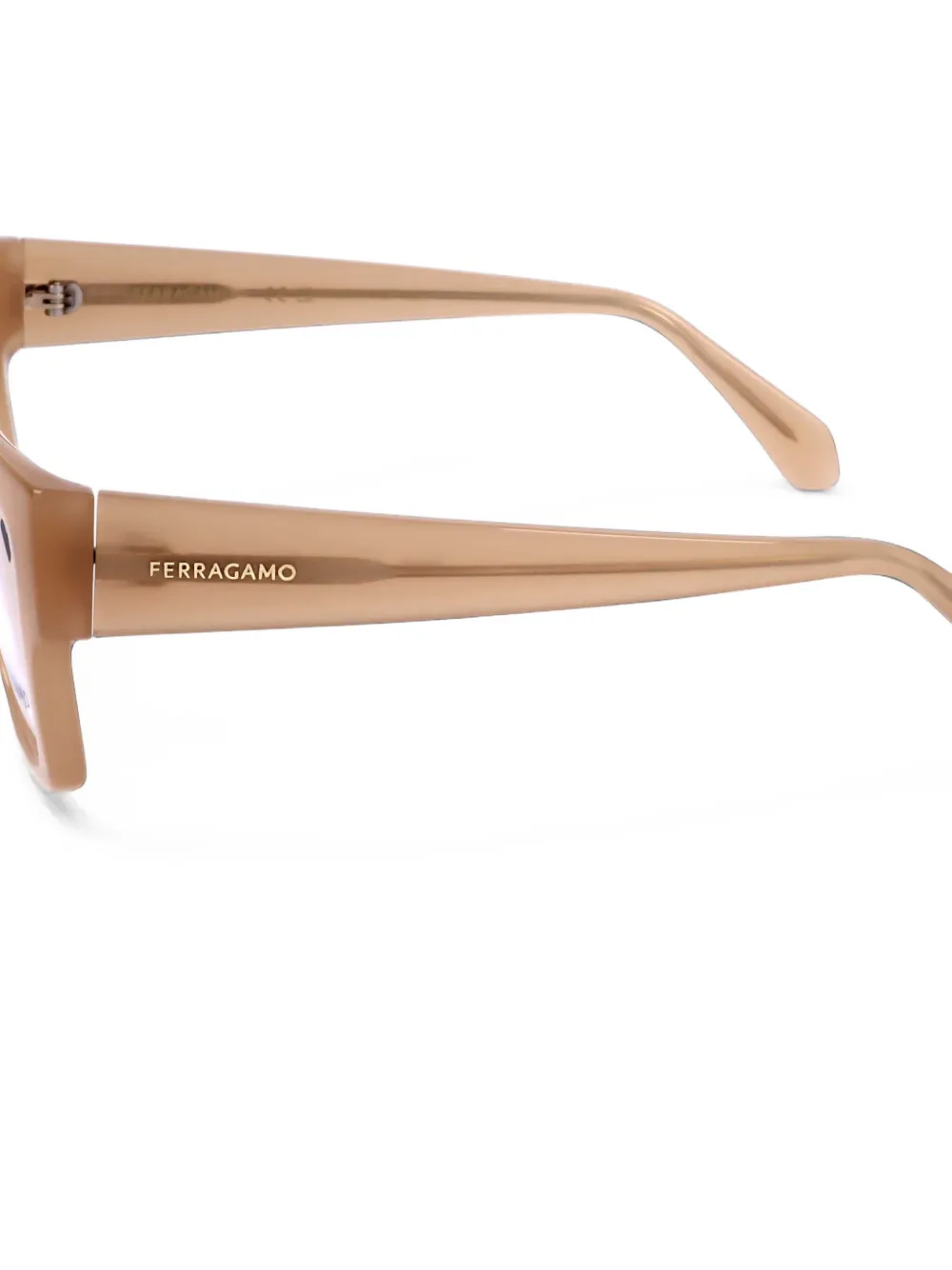 Ferragamo Eyewear Bril met vierkant montuur Beige