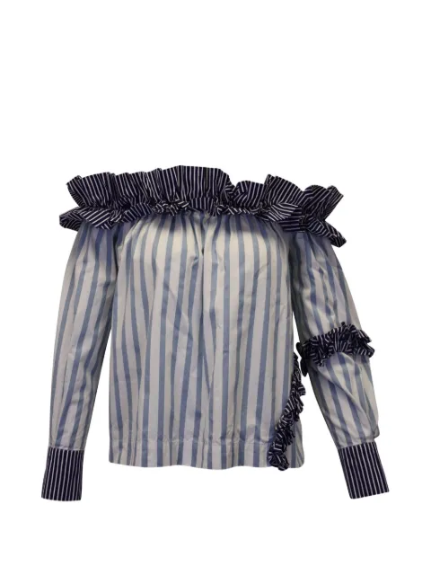 MSGM ruffled striped top