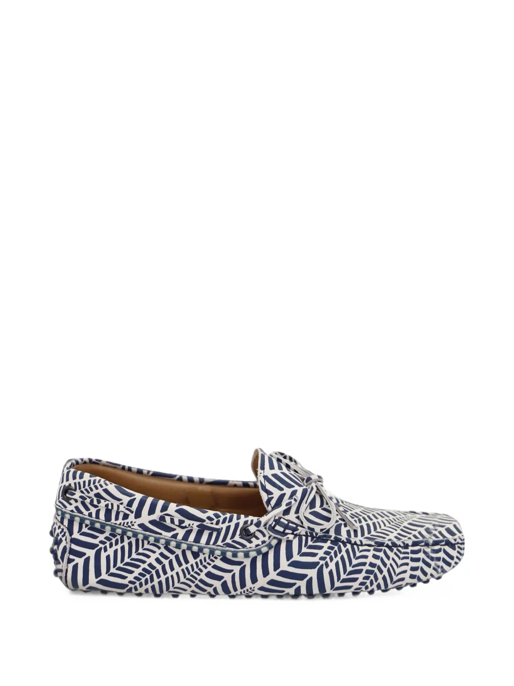 Tod's Vintage geometric-print bow-detail loafers - Weiß