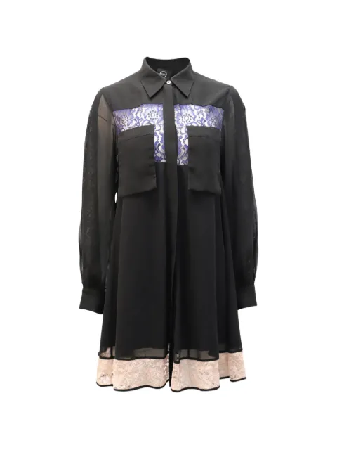 Alexander McQueen Pre-Owned Ausgestelltes Hemdkleid mit Spitzenbesatz