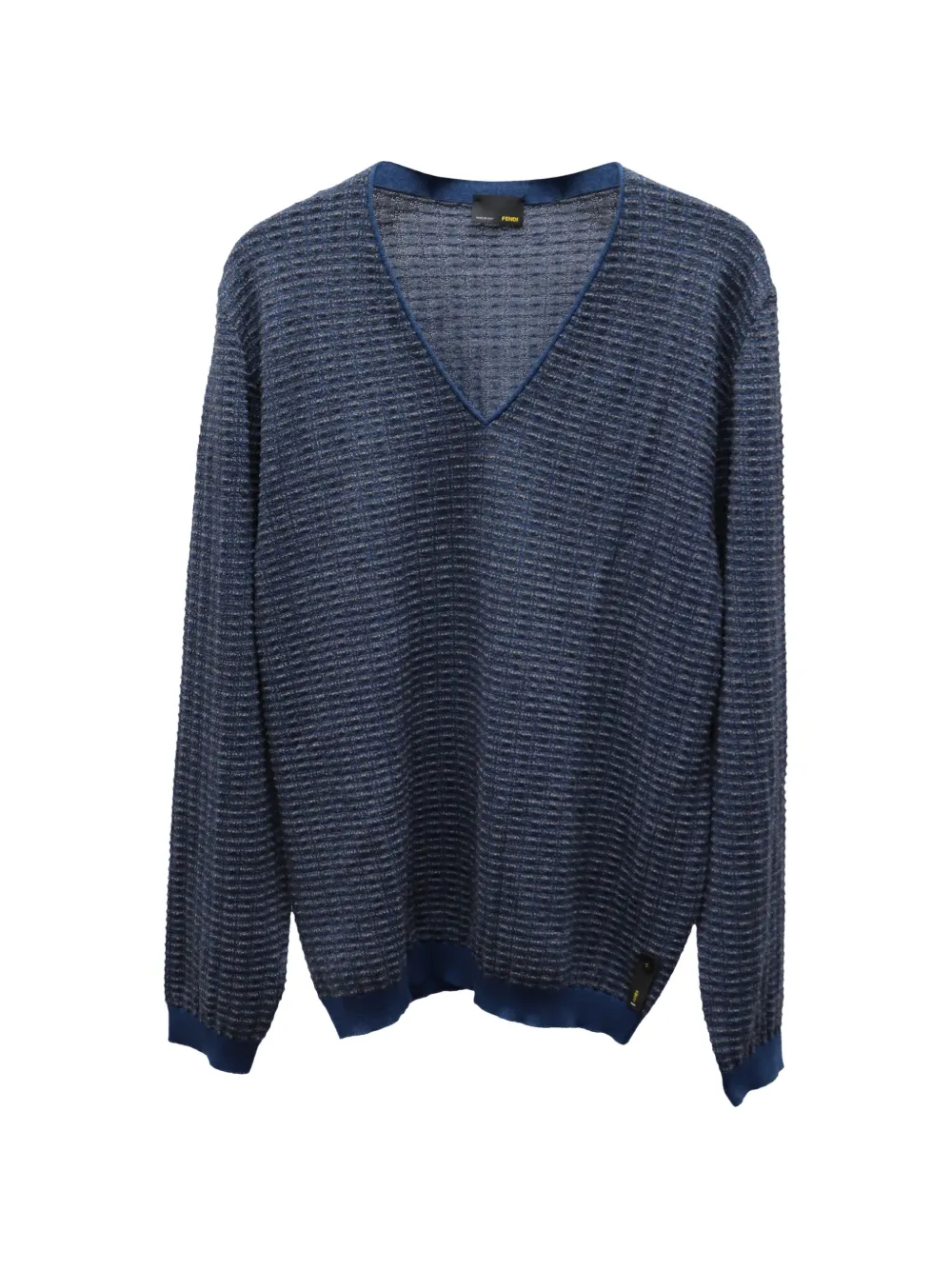 Fendi Pre-Owned knitted V-neck sweater - Blu