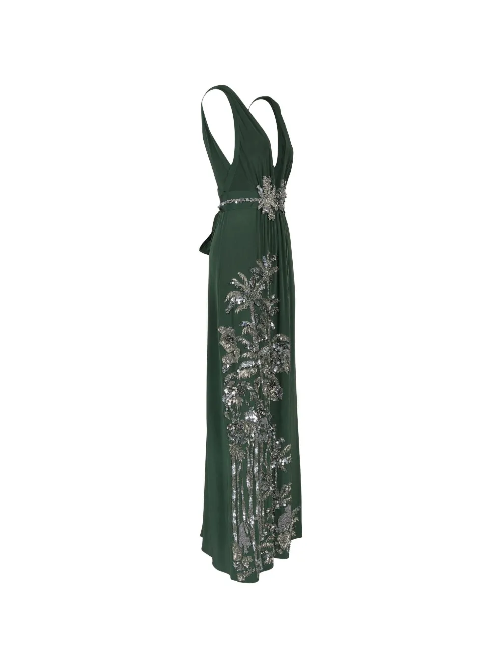 Johanna Ortiz Expedición Elegante zijden maxi-jurk verfraaid met pailletten Groen