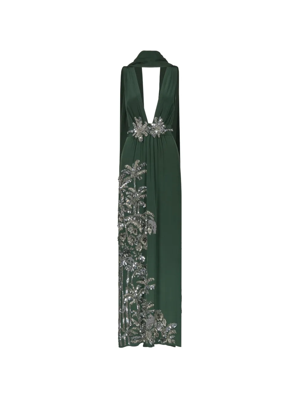 Johanna Ortiz Expedición Elegante zijden maxi-jurk verfraaid met pailletten Groen
