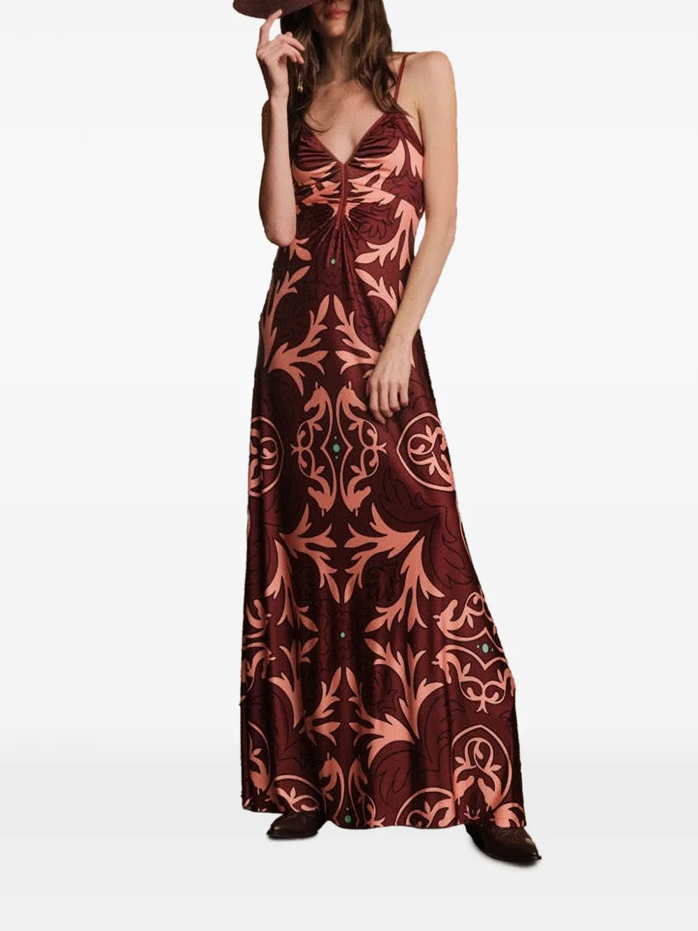 Johanna Ortiz Nuestra Tierra Maxi Dress in Red, view 3