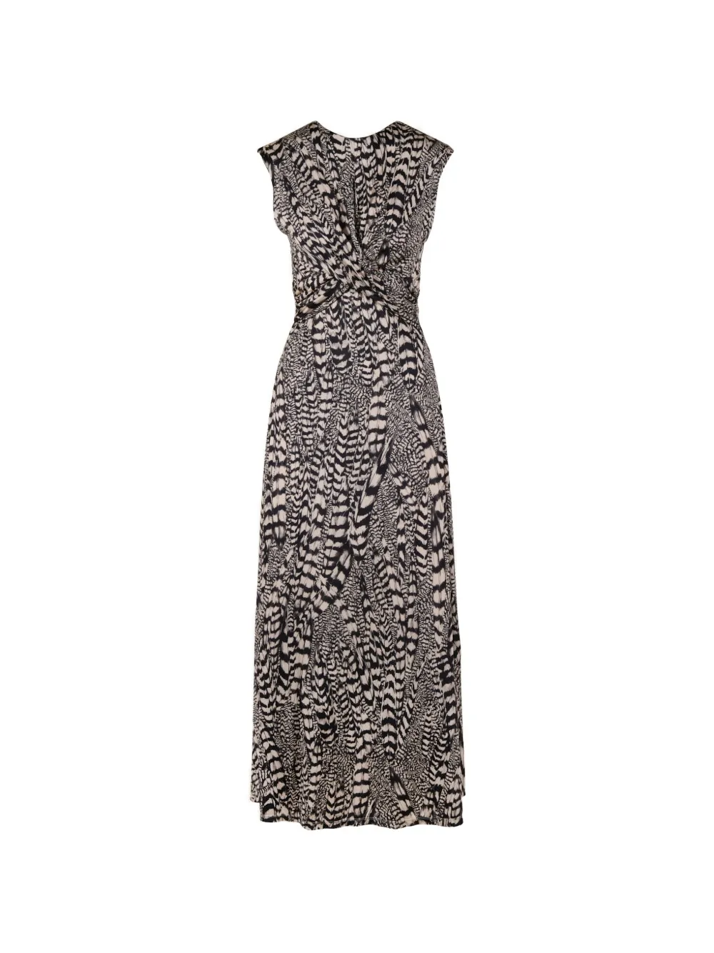 Johanna Ortiz Silent Rising maxi-jurk met veren-print Zwart