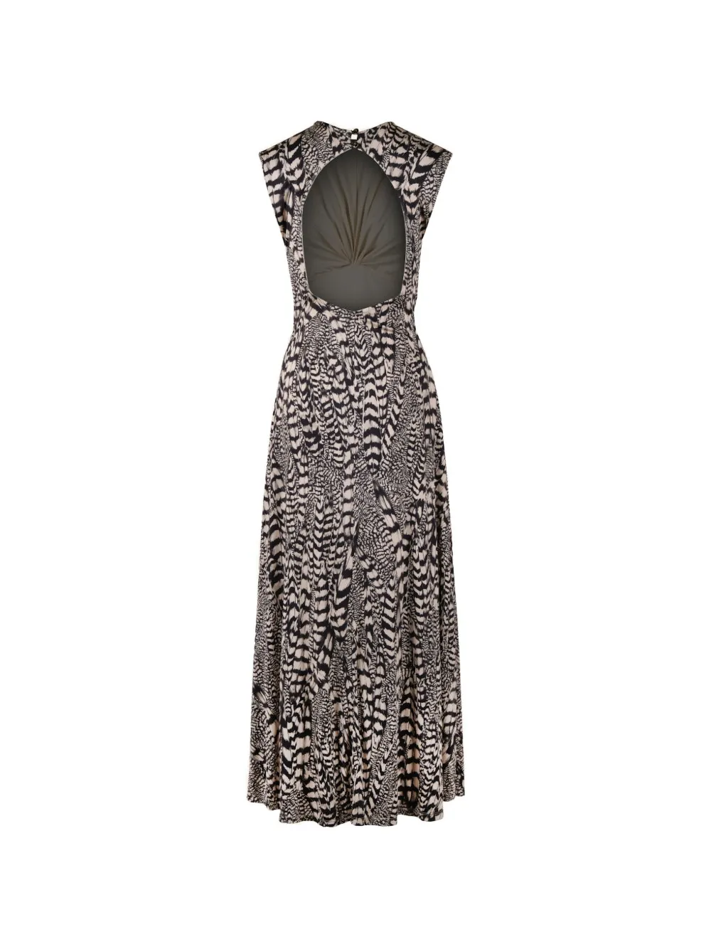 Johanna Ortiz Silent Rising feather-print maxi dress - Nero