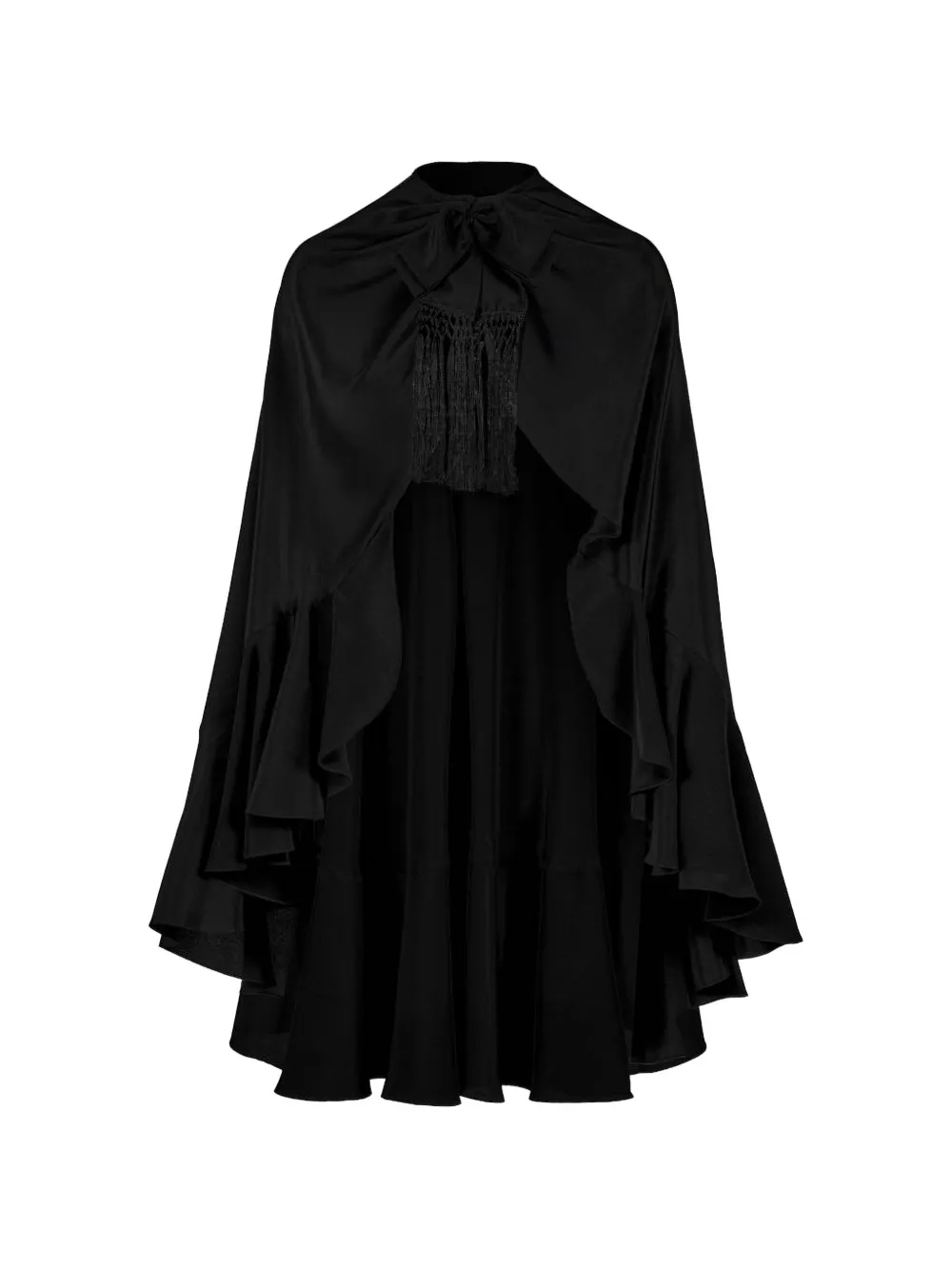 Johanna Ortiz Aromatic Garden ruffled cape - Schwarz