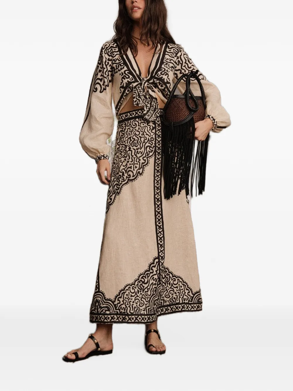 Johanna Ortiz Gentle Burn linnen top Beige