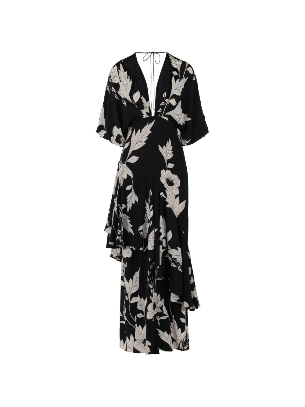Johanna Ortiz Tesoro Escondido floral-print silk maxi dress - Nero