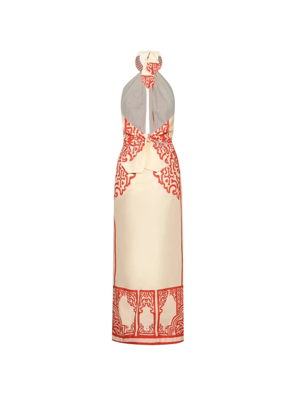 Johanna Ortiz Sunset Script maxi-jurk met halternek Beige